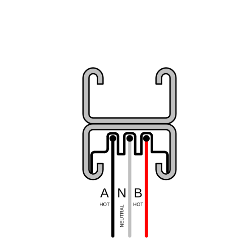 Cable tray with integrated 3-conductor power busway on lower deck