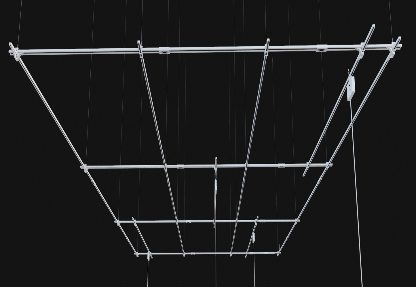 Grid kit layout with intersecting Track Busway rows forming an overhead power grid