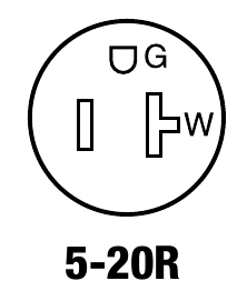 NEMA 5-20R female interface reference