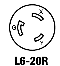 NEMA L6-20R female interface reference