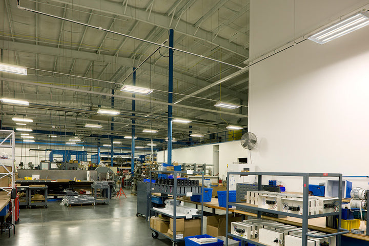 Industrial facility with Track Busway above production equipment and work areas