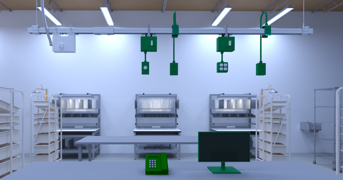 USA TrackBusway Data Drops – Structured Cabling from Ceiling to Floor