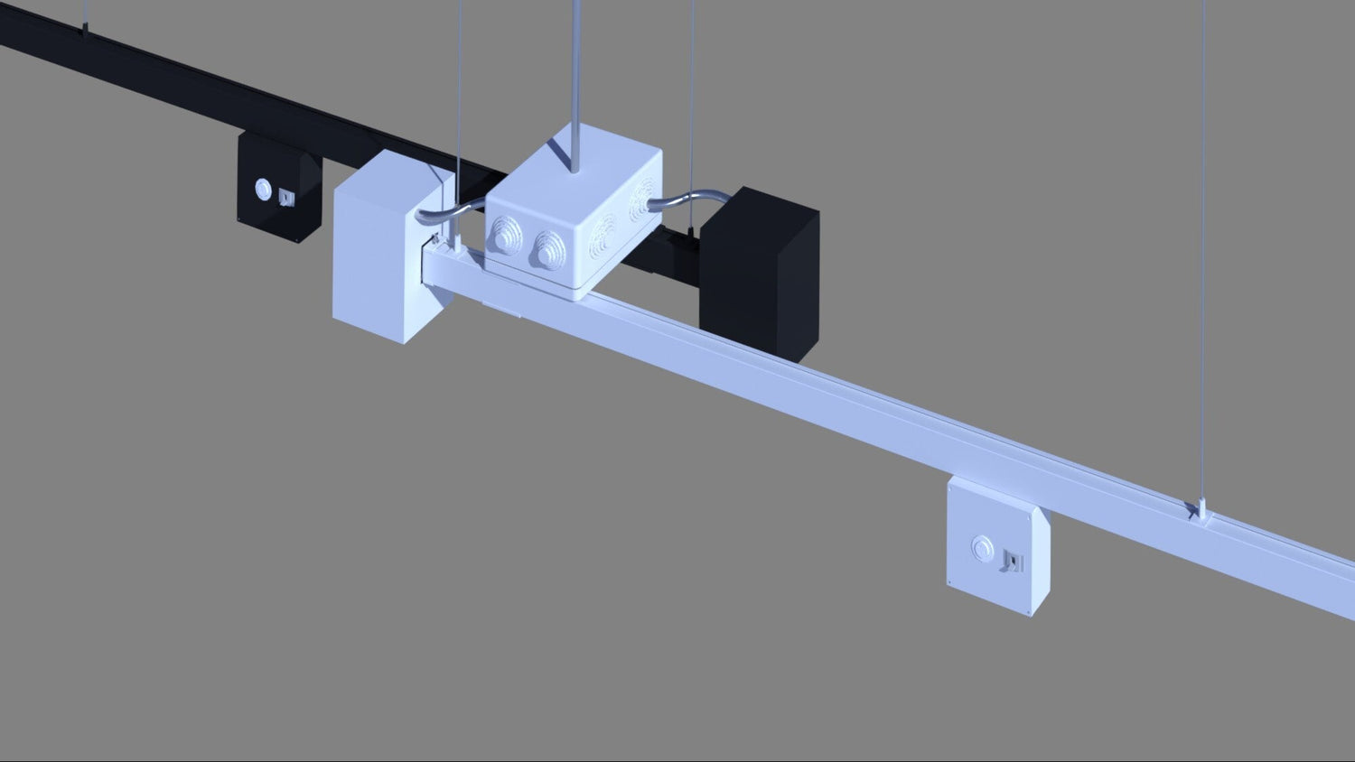 225A Track Busway row configuration with coordinated splitter-based layout planning