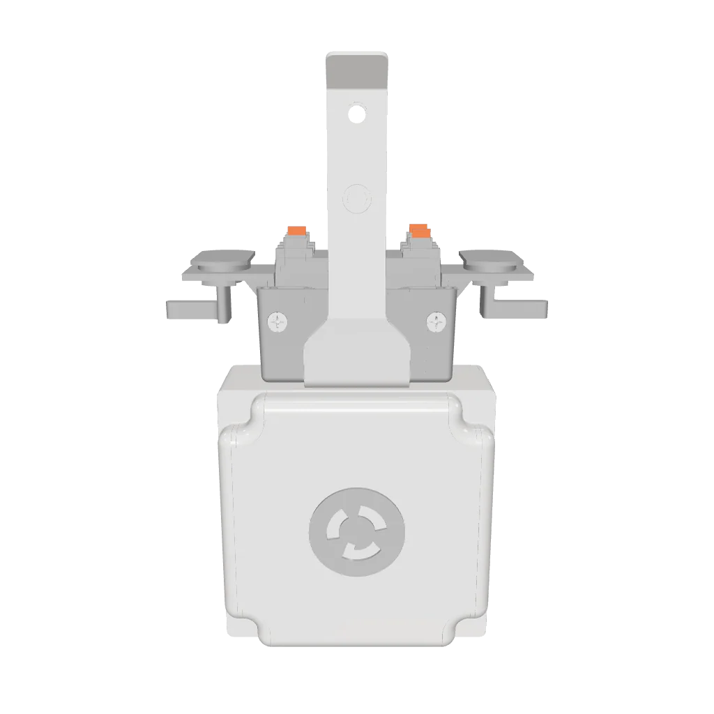 240V Track Busway outlet box (2-pole tap-off box) with receptacle