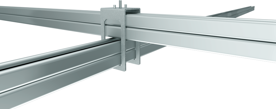 Slim‑line two‑over‑two crossover device connecting two levels of track busway
