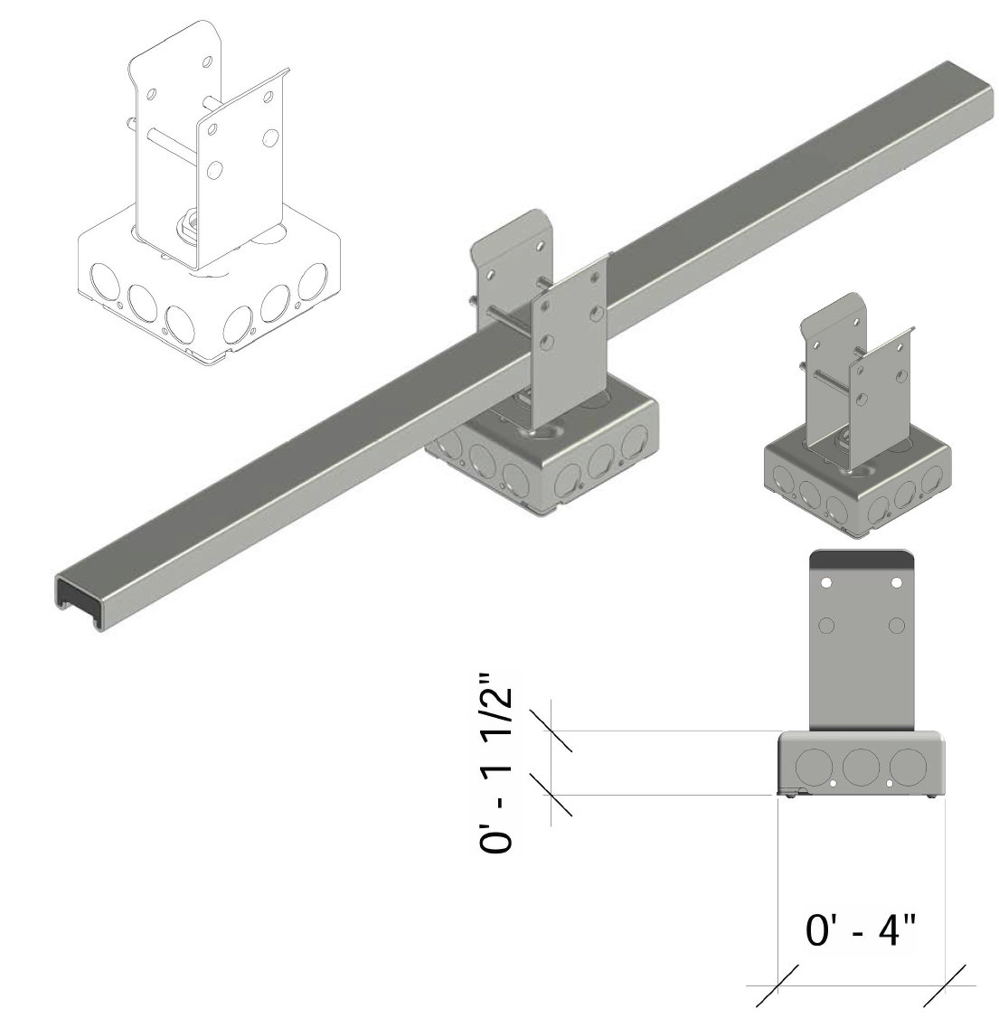 Non-Electric Mechanical Junction Box for Device Mounting on Steel Track ...
