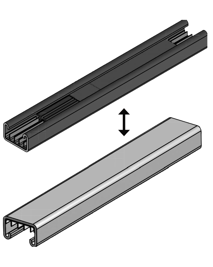 Single-Phase LENGTHs stacked vertically to form a double-deck ROW