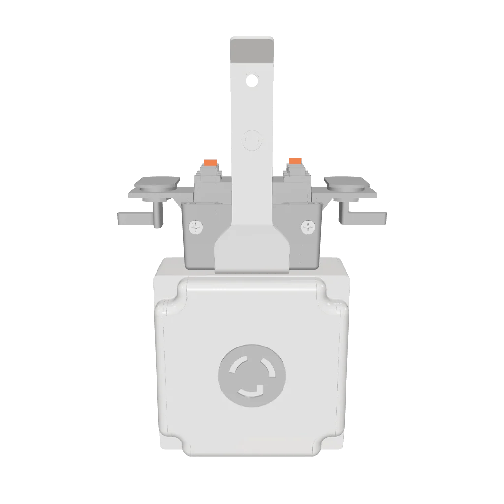 120V outlet box with L5-15R twist-lock receptacle for Track Busway