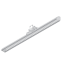 Isometric view of an adjustable wall‑wash light showing a slatted diffuser and a bracket to attach to the track busway