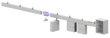 Track Busway run with plug-in power units installed along the system