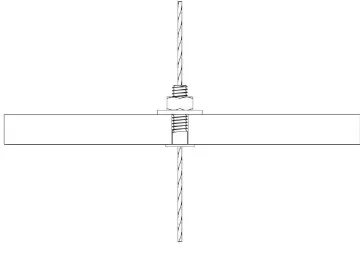 Suspension cable passing through a ceiling tile using a cable glide