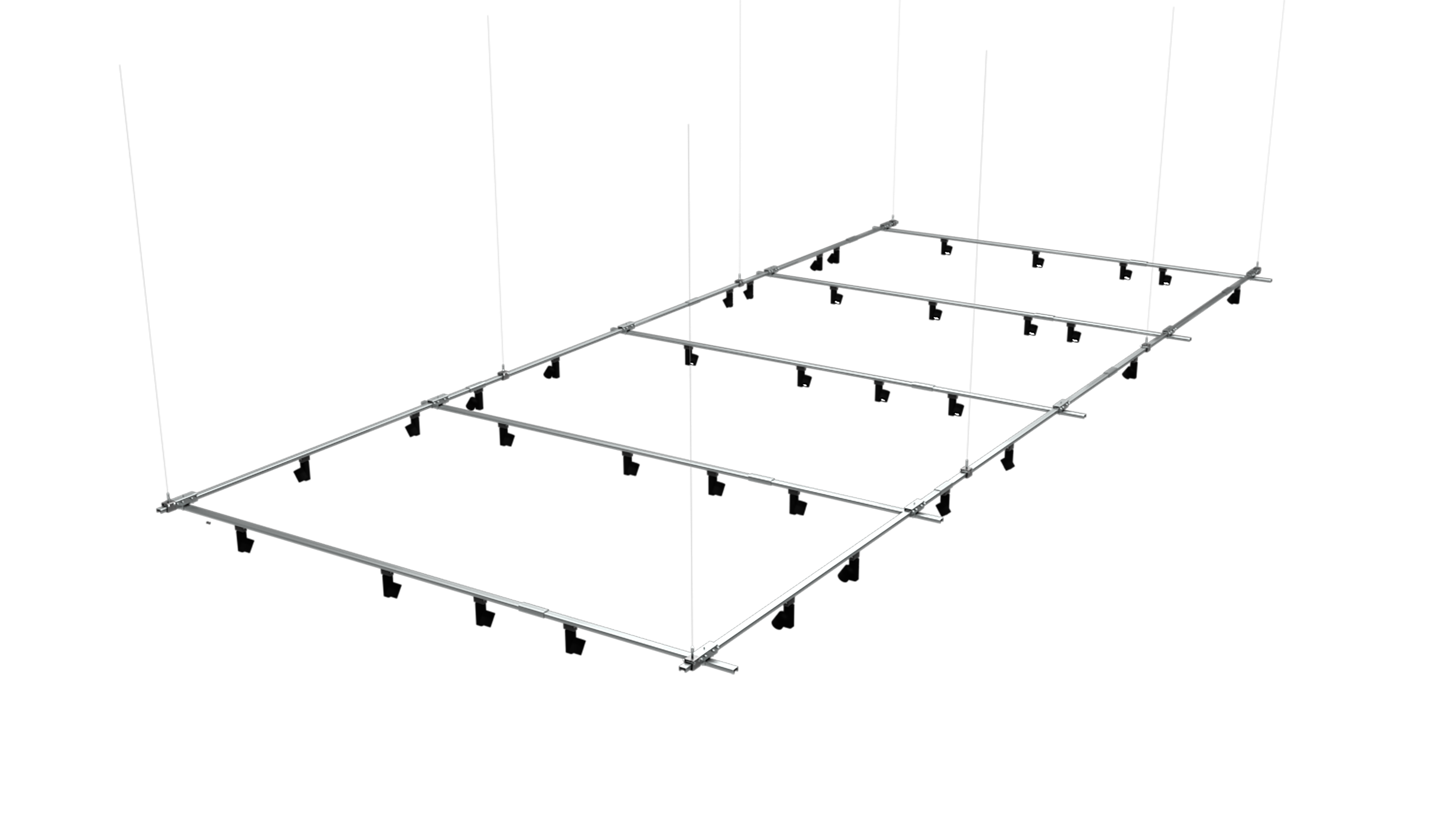 Large Rectangular Track System Track Busway Rectangle Kits | Modular Overhead Power Distribution