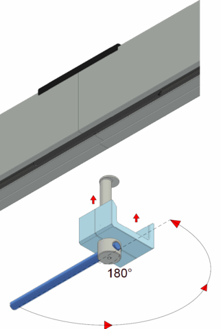Installation tool rotating 225A Track Busway electrical joiner connector into the busbar channels