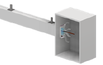 225A Track Busway power feed unit connecting to building electrical supply