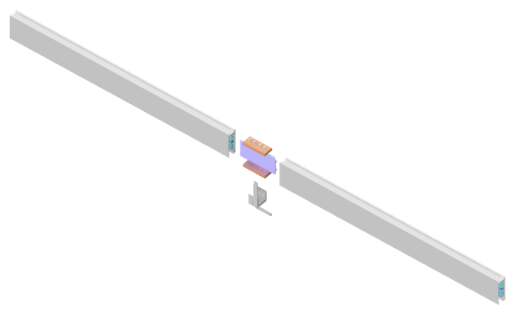 Two Track Busway sections connected using a mechanical joiner