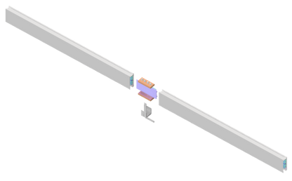 Two Track Busway sections connected using a mechanical joiner