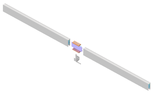 Two Track Busway sections connected using a mechanical joiner