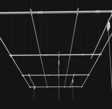 Grid kit layout with intersecting Track Busway rows forming a ceiling grid