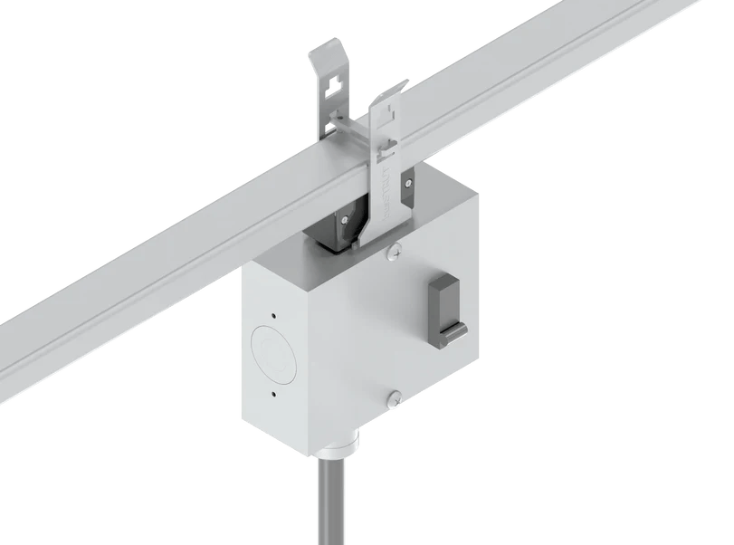 Track Busway with breakered power drop cord