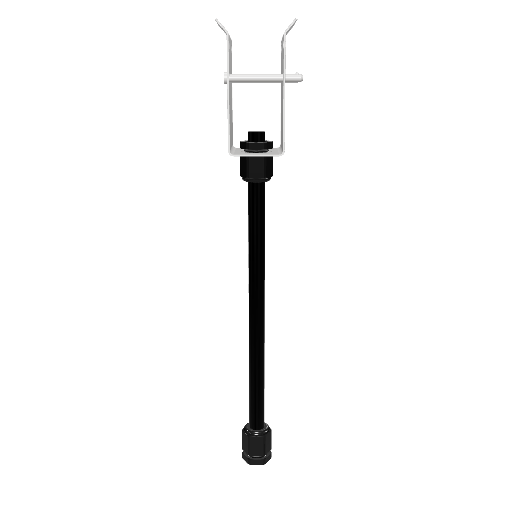 Track Busway data drop with  bracketry attachment and black mesh sleeve for low voltage routing