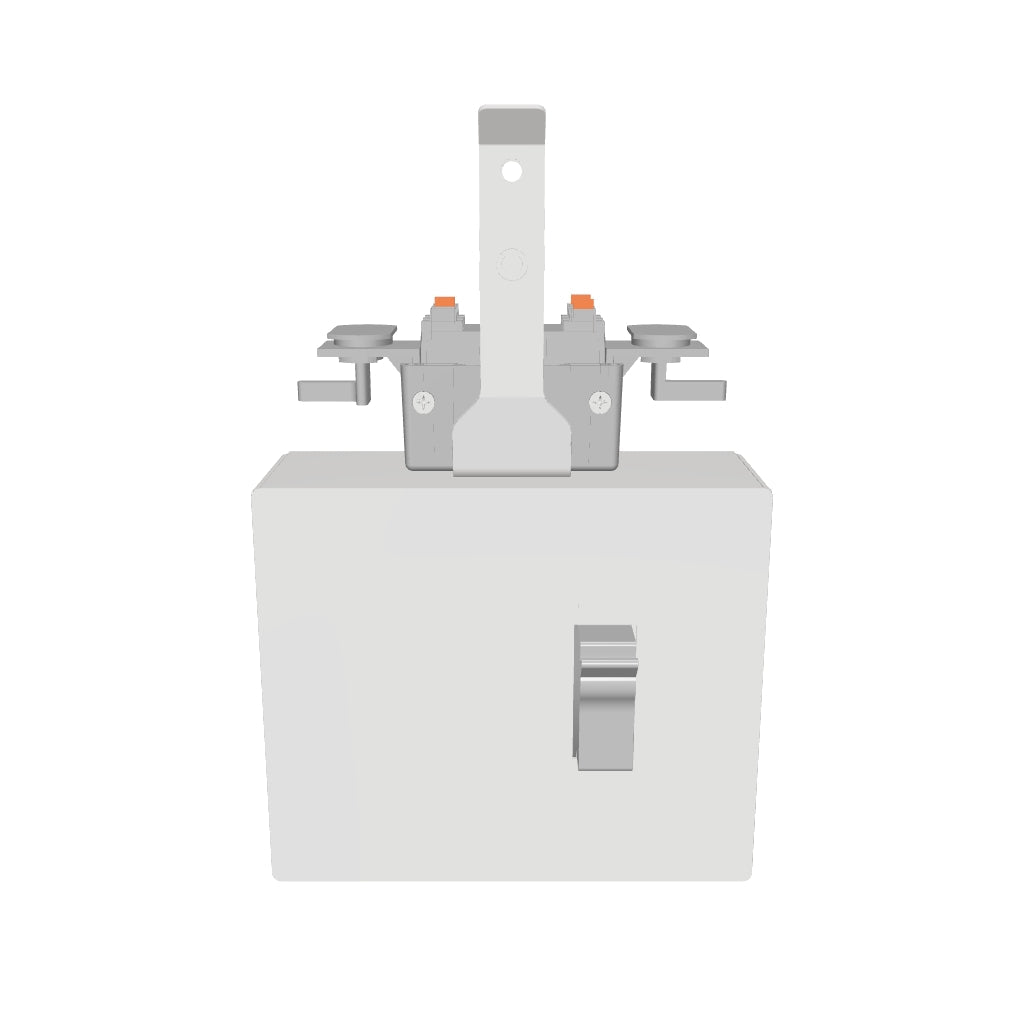 Rendered 3D view of 240V Breakered Outlet Box — L6-15 Single Twist Lock