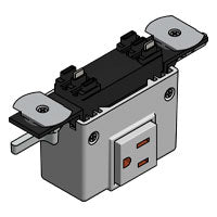 Track Busway fitting with built-in straight blade receptacle