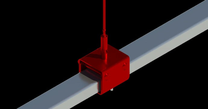 track busway support from hanger with cable and glide