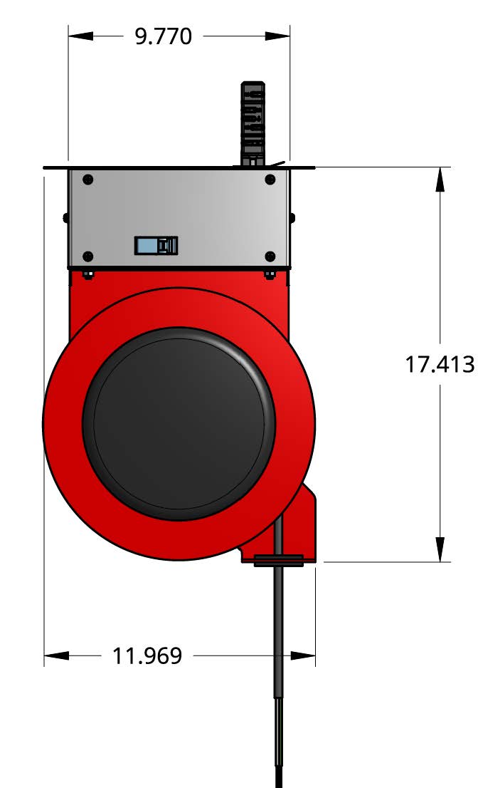 T225 breakered retractable cord reel assembly