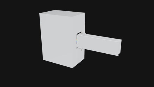 T225 end-feed enclosure and busway connection on a dark background
