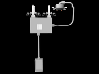 Three-phase power drop busway electrical tap-off unit with breaker box 