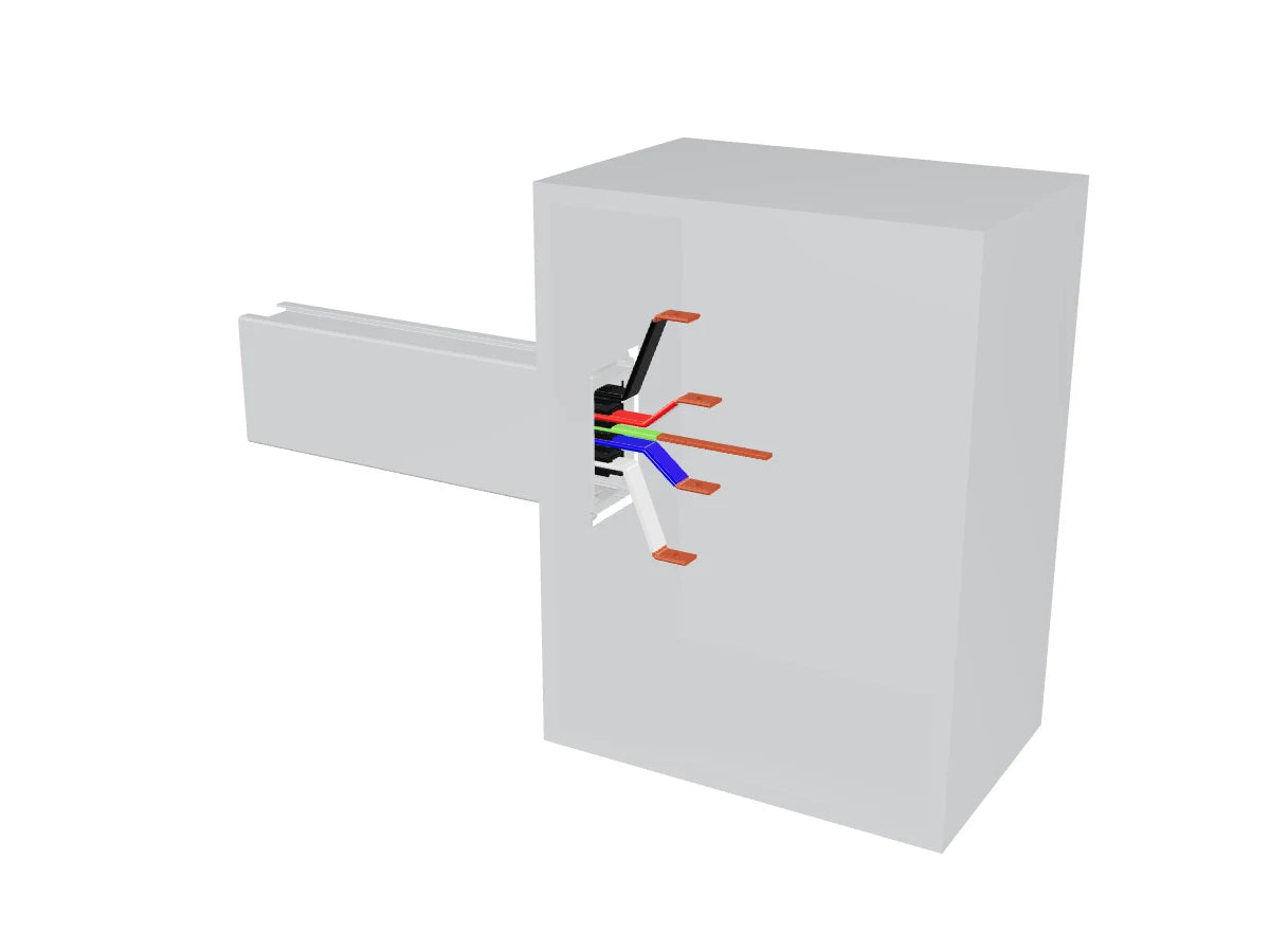 Rendered 3D view of 225A Track Busway Power Feed Units